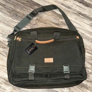 LUCAS Carry-on Soft Side Dark Green Overnight Bag Expandable Zippers 18X13 Inch